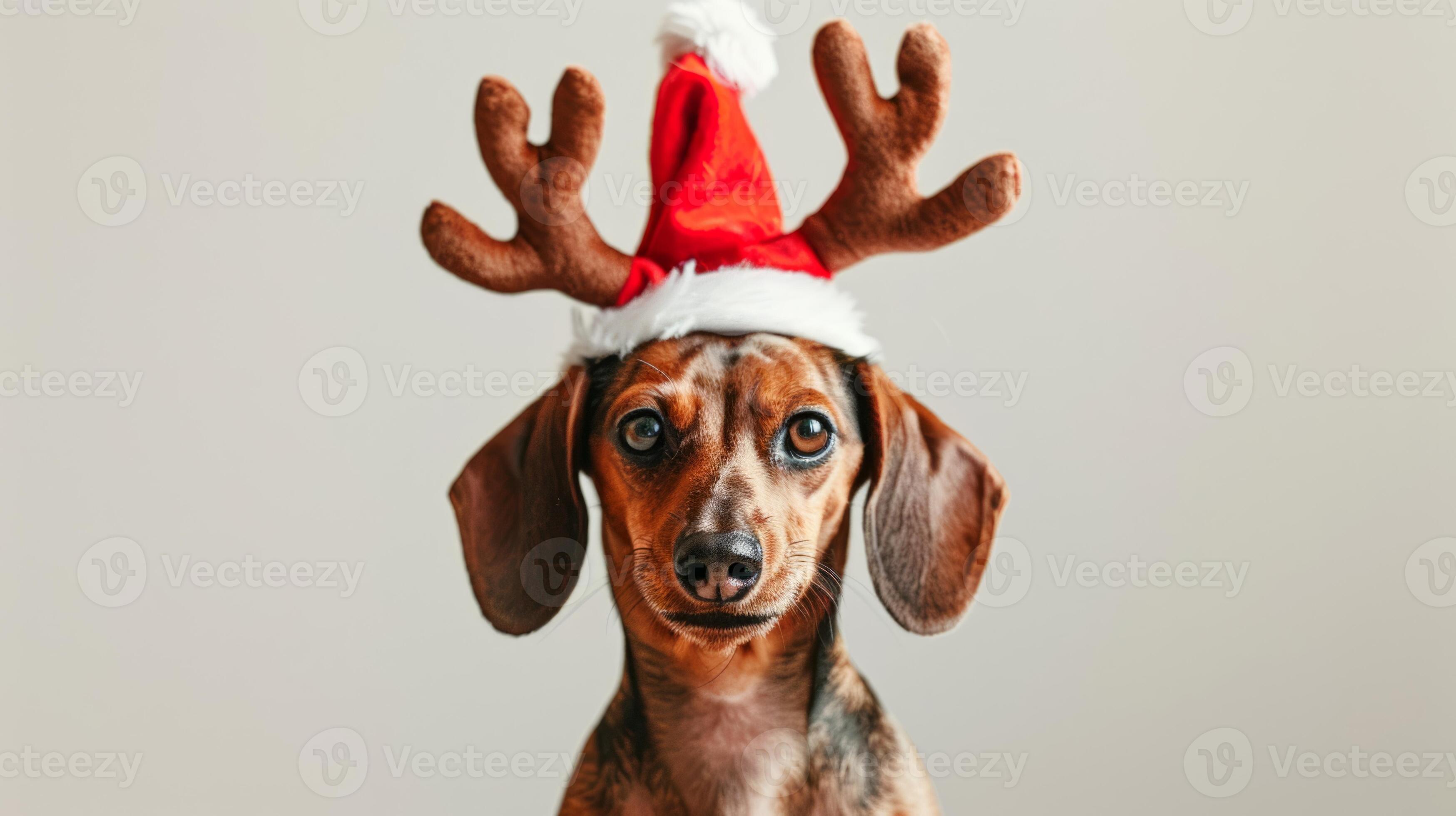 Dachshund & Reindeer Santa Hat Dachshund & Reindeer Santa Hat