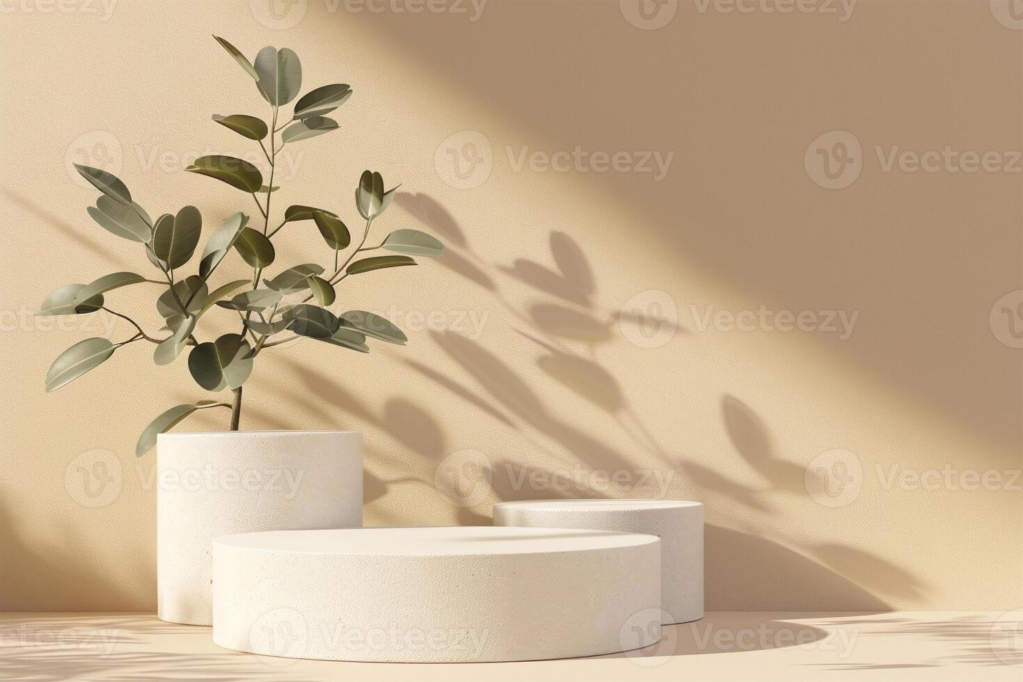 Empty mockup product display 3d podium background for beauty or cosmetic products photo