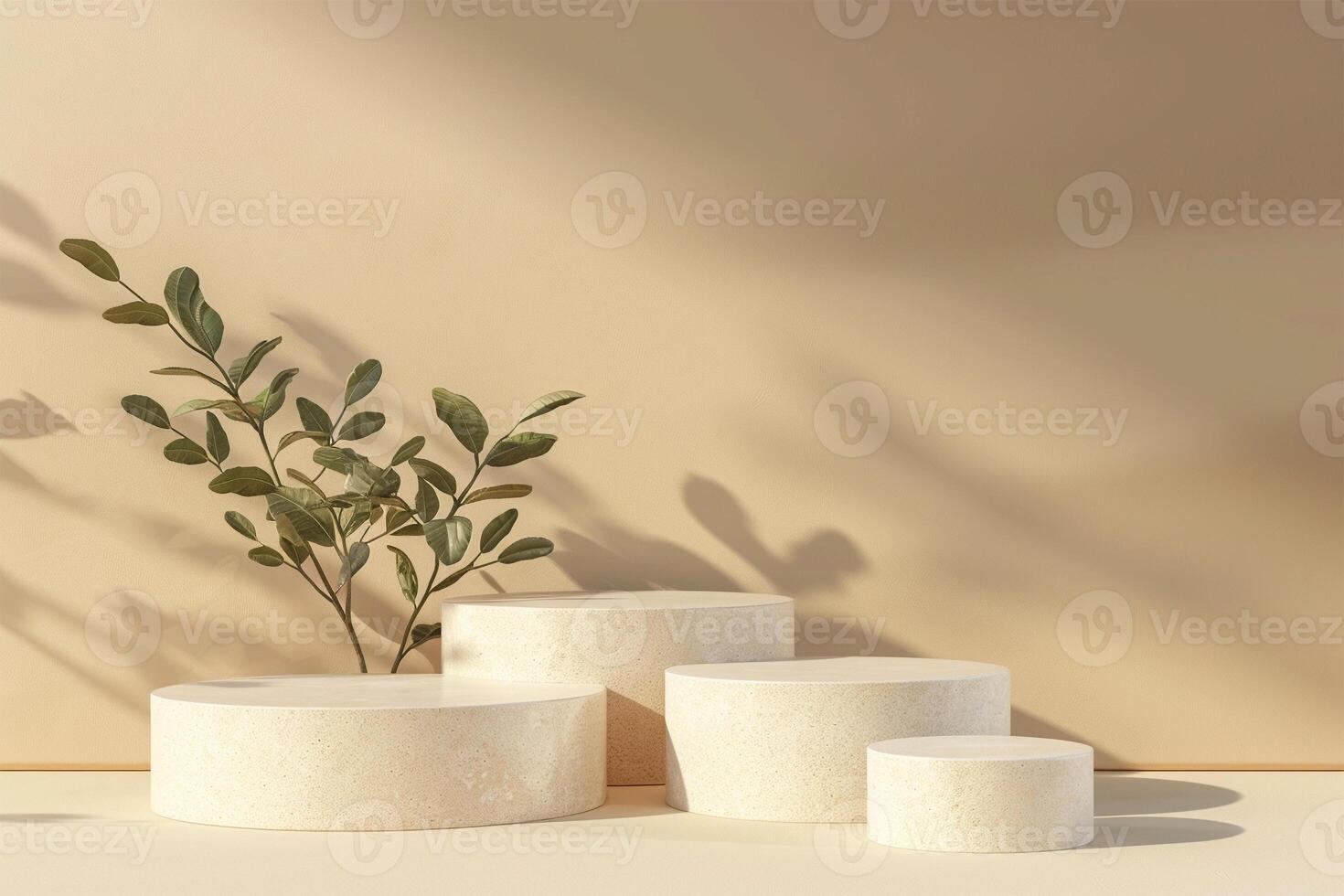 Empty mockup product display 3d podium background for beauty or cosmetic products photo