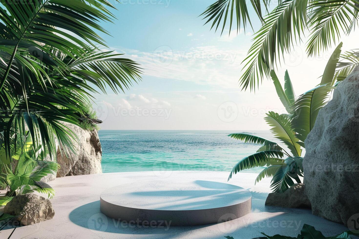Empty mockup product display 3d podium background for beauty or cosmetic products. photo
