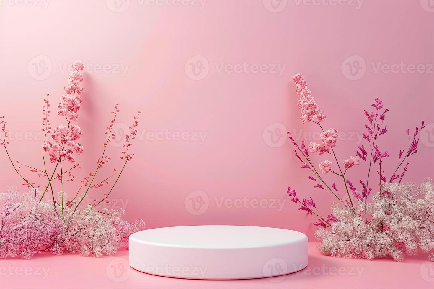 Empty mockup product display 3d podium background for beauty or cosmetic products photo