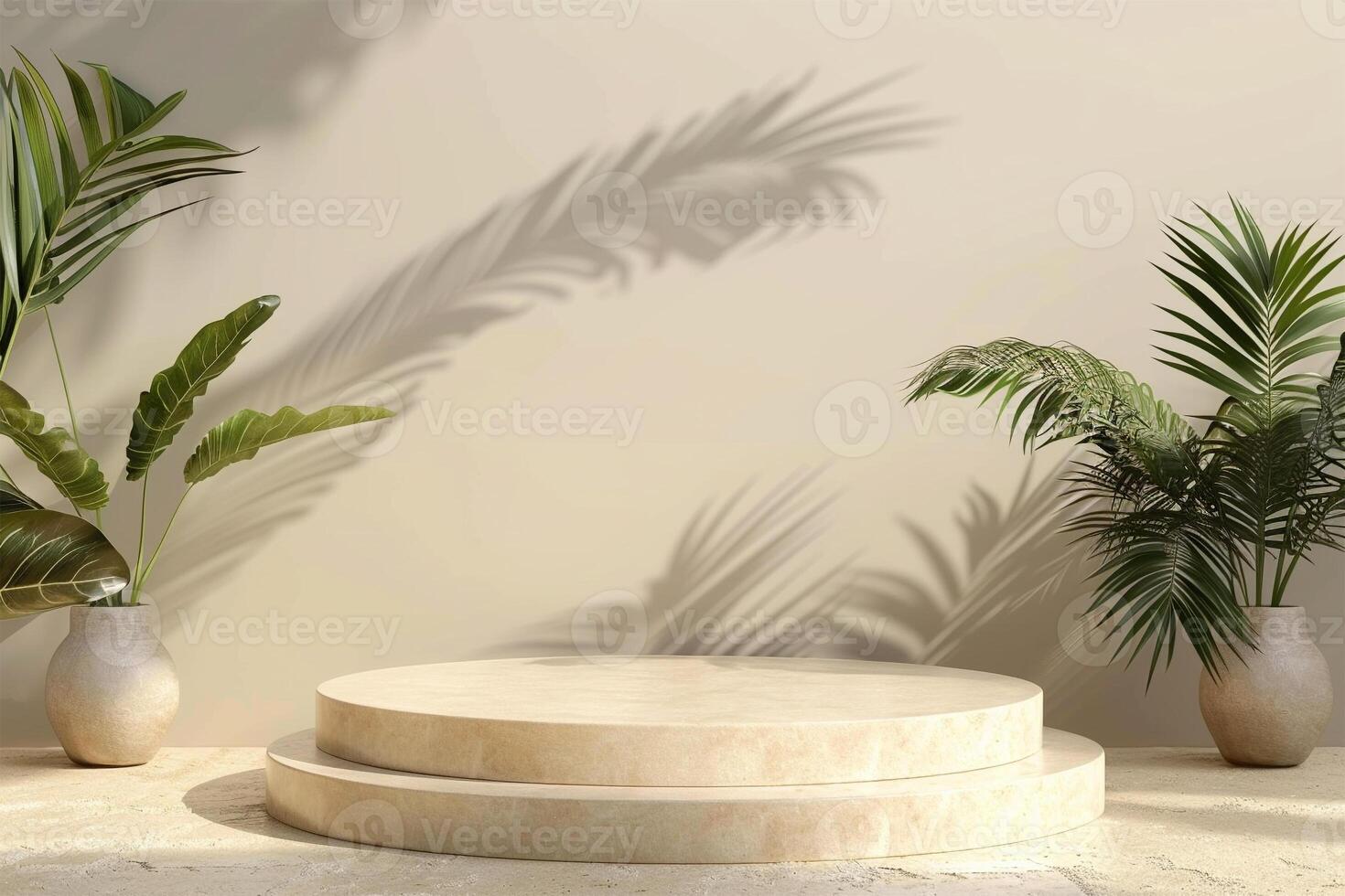 Empty mockup product display 3d podium background for beauty or cosmetic products photo