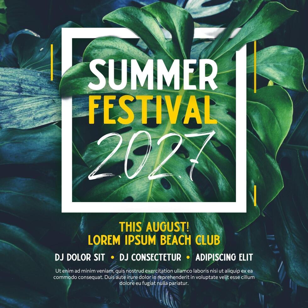 Floral Summer Festival Post template