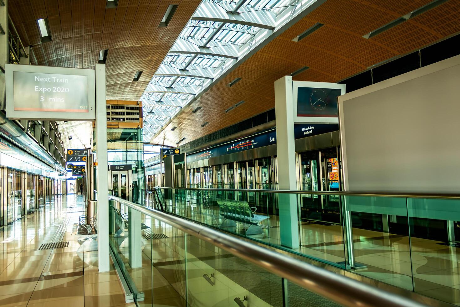 Dubai metro station, subway station photo