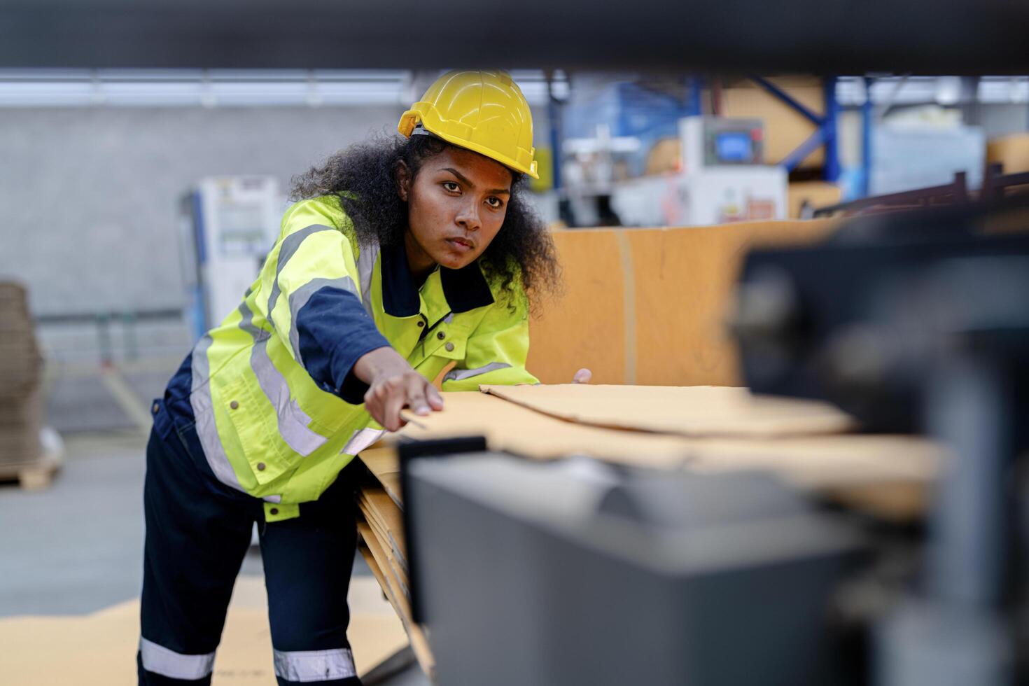 technician engineers checking the process on Heavy machine. mechanical engineering team production. Industry manufacturing. Worker holding tablet and folde. High technology production. photo