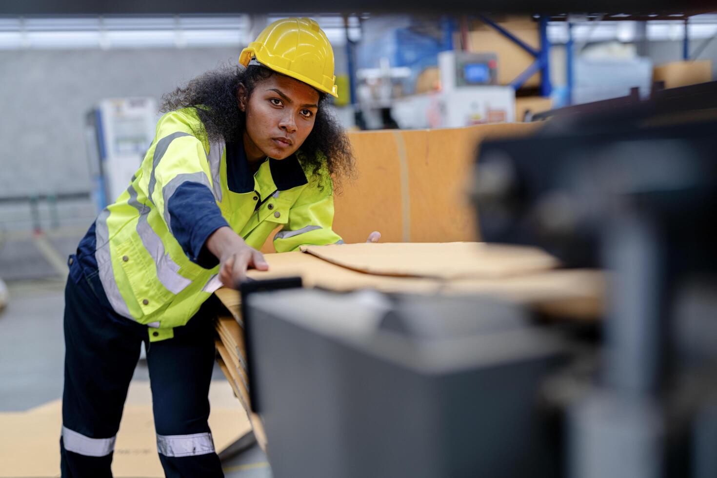 technician engineers checking the process on Heavy machine. mechanical engineering team production. Industry manufacturing. Worker holding tablet and folde. High technology production. photo