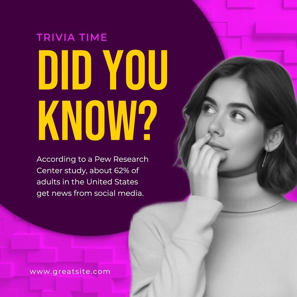 Purple Minimalist Trivia Linkedin Post template