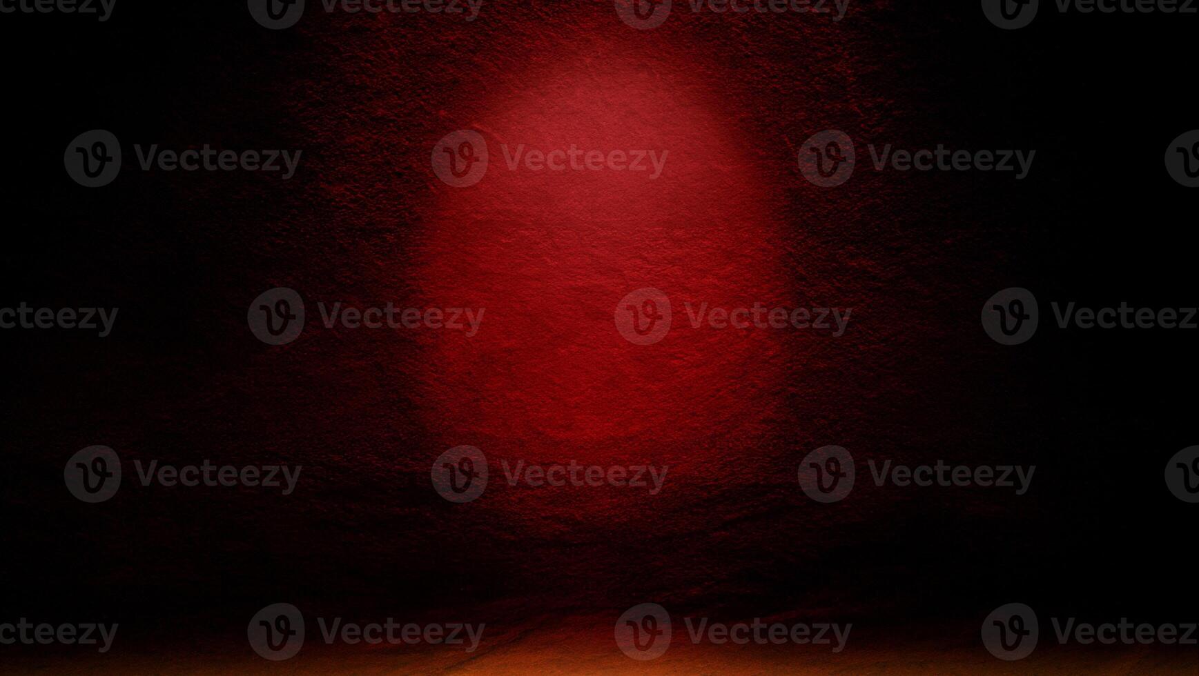 Dark Studio with Red Lighting and Concrete Grunge Background for Product Display photo