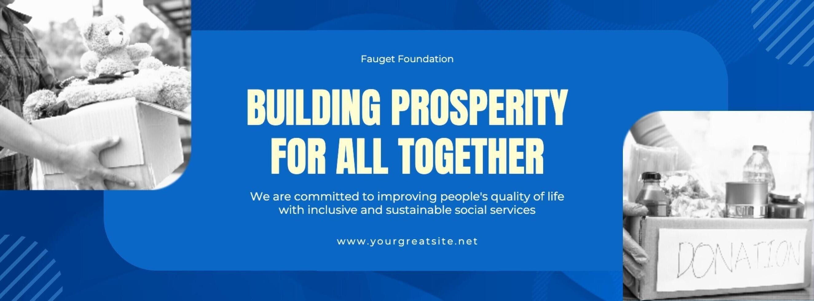 blue modern social service company facebook cover template