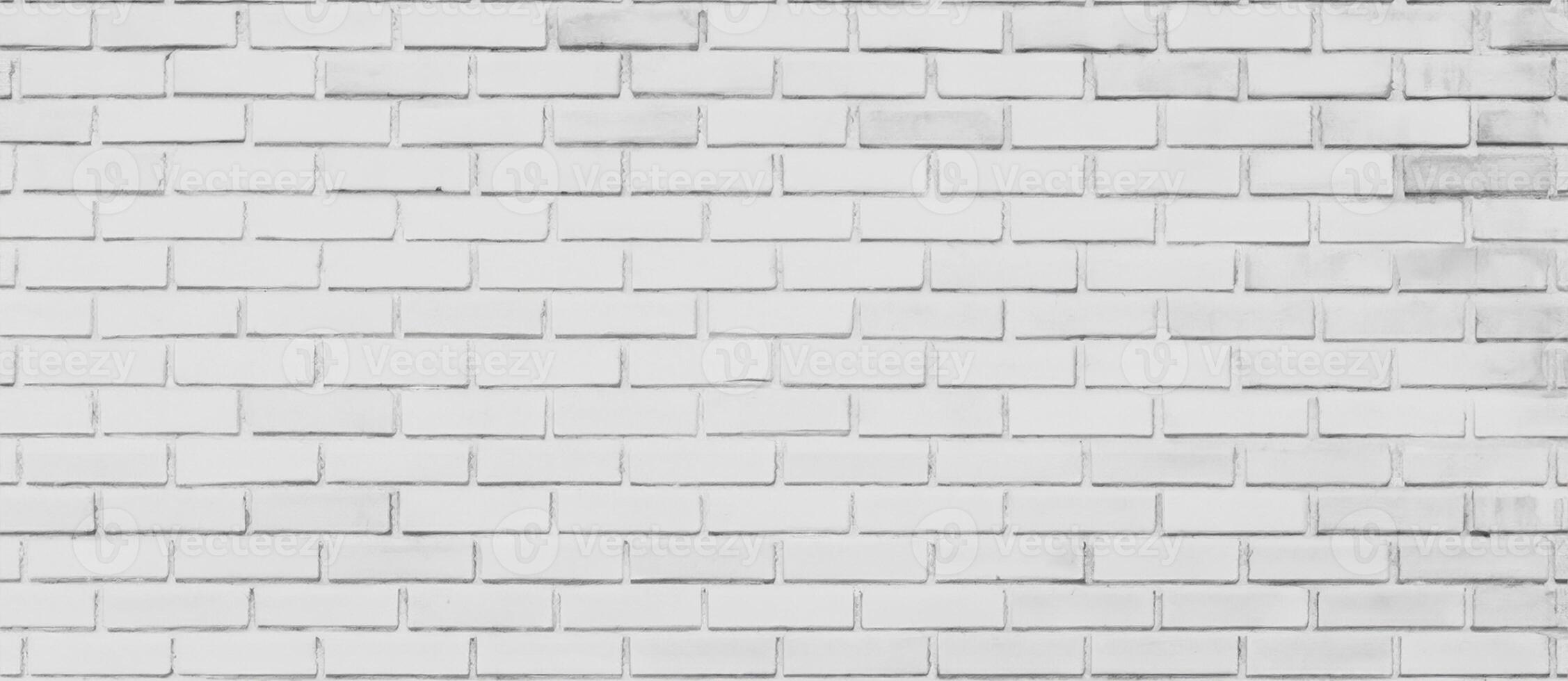 White Brick Wall Background Texture Panorama photo