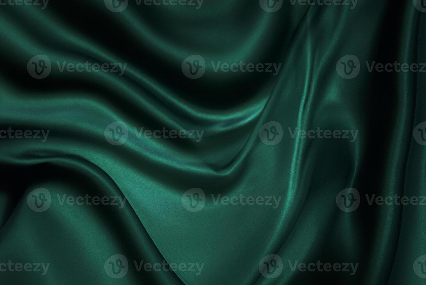 Emerald Green Silk Fabric Texture Background Pattern photo