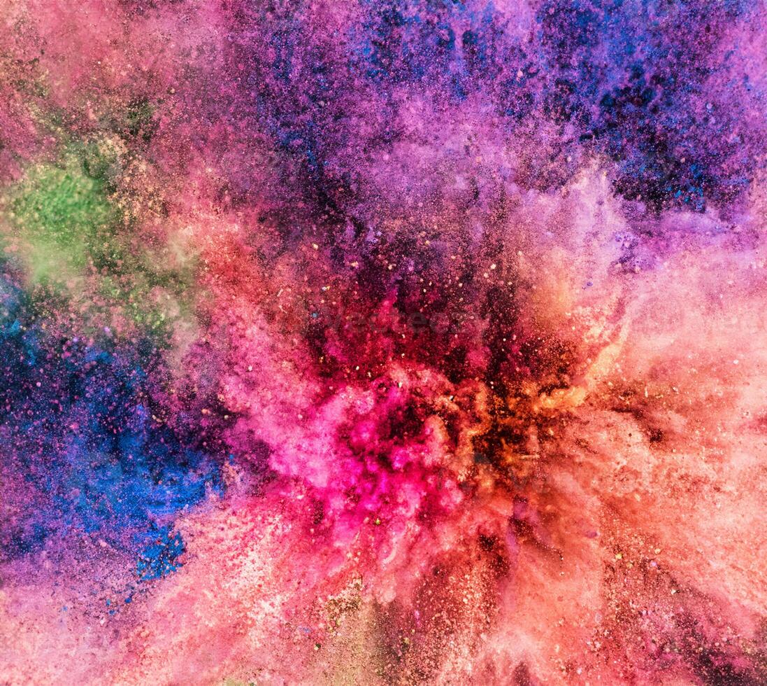 Vibrant Powder Explosion, Dynamic Burst of Color and Texture photo