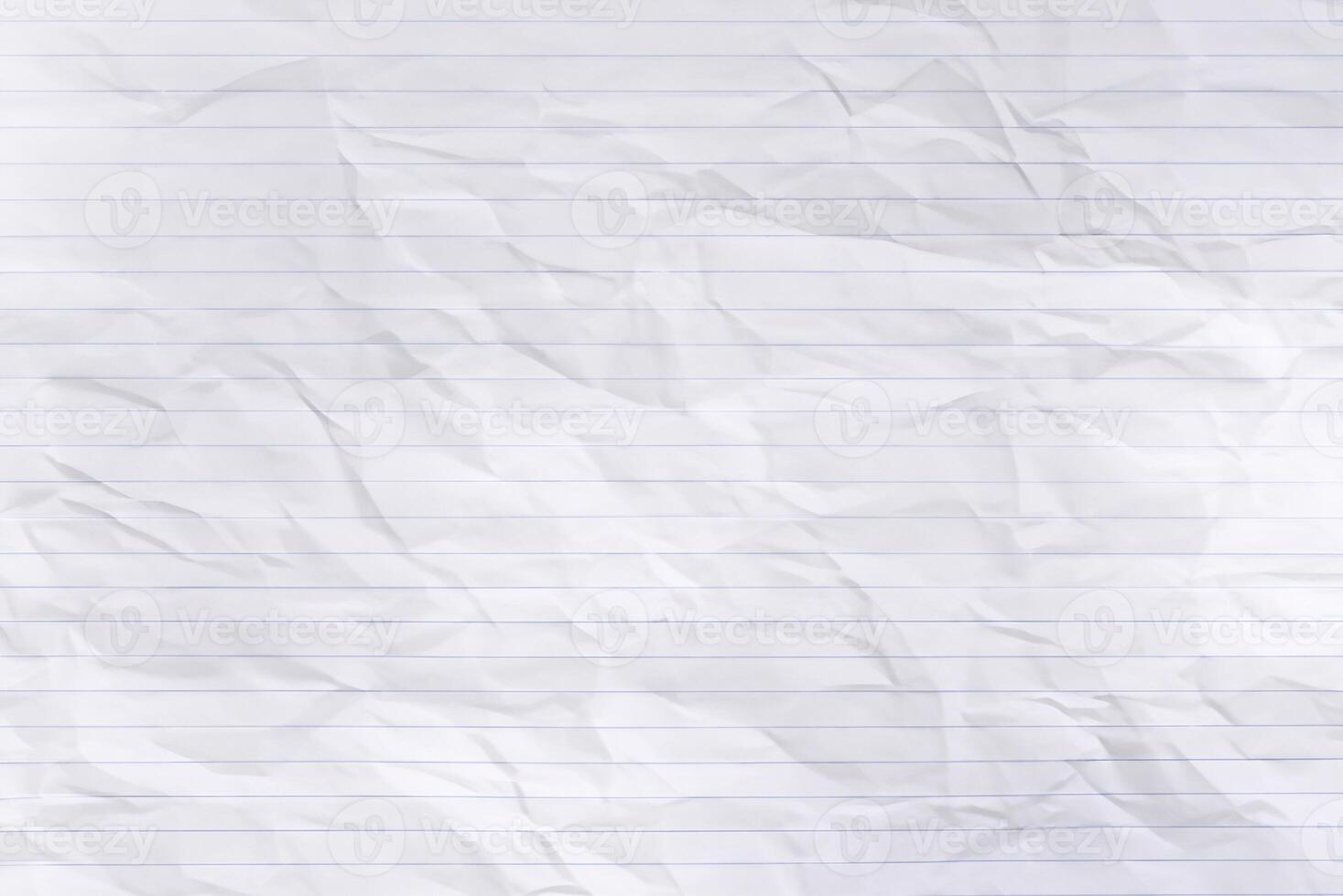 High Angle View of Blank Blue Lined Paper with Textured Wrinkled Background photo