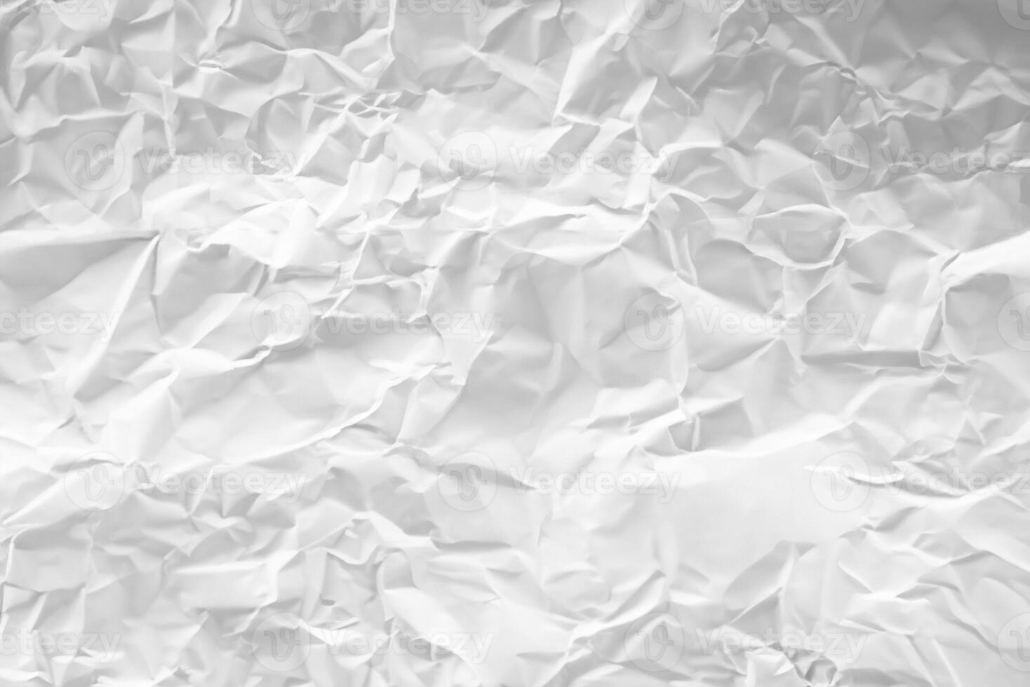 Crumpled White and Gray Paper Texture Background with Wrinkles and Creases photo
