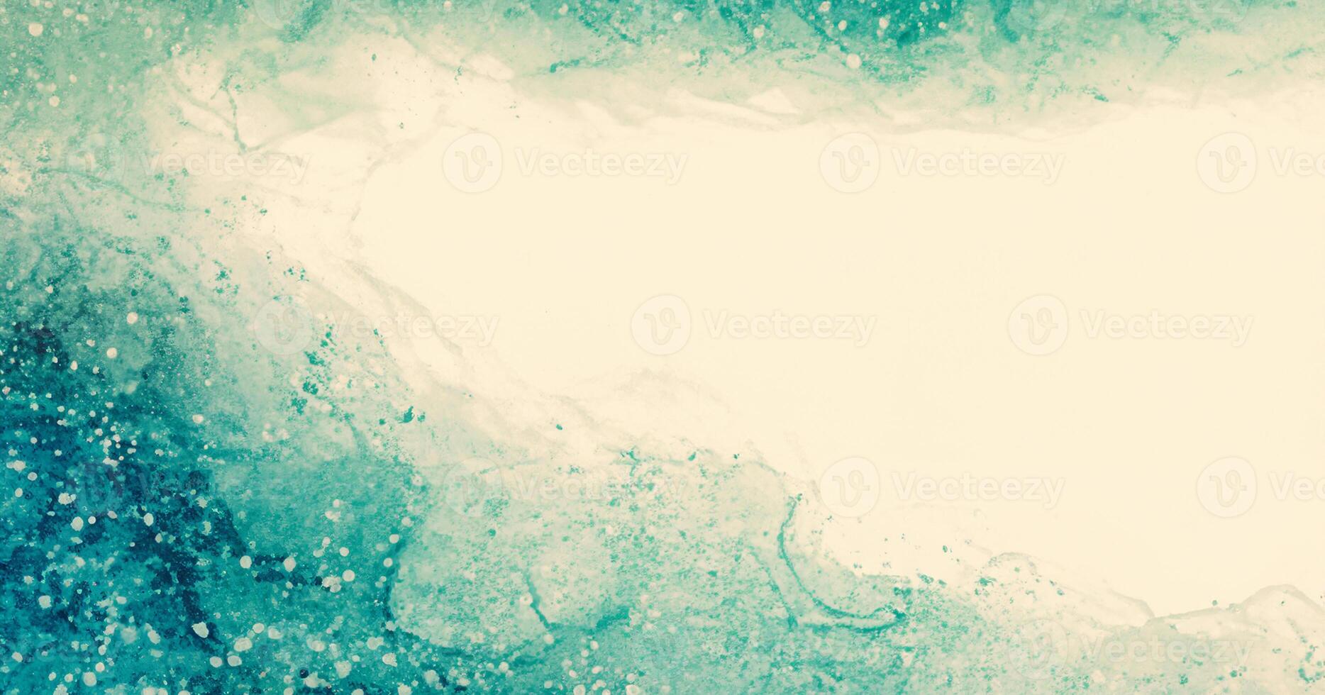 Vibrant Abstract Watercolor Background in Green and Blue Tones with Fluid Texture photo