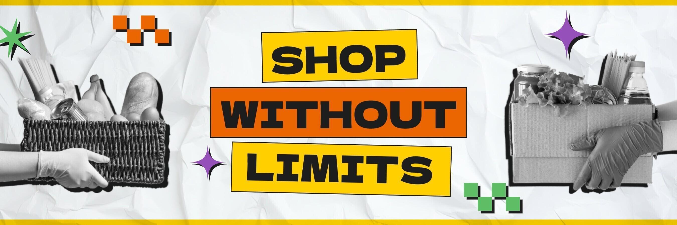 Shop Without Limits E-Commerce Twitter Header template