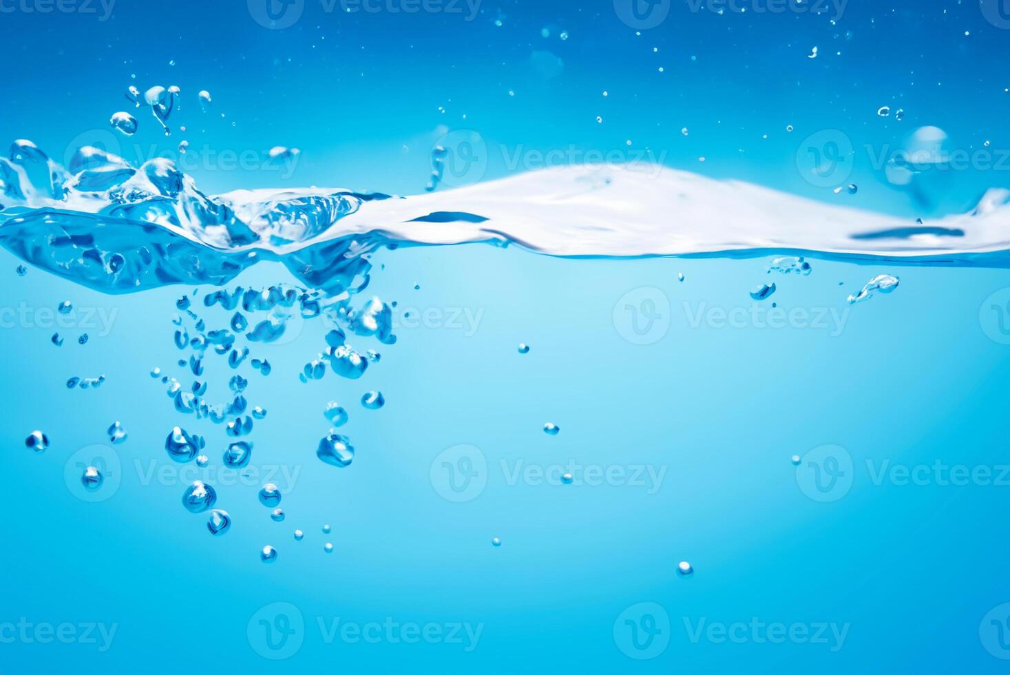 Vibrant Blue Water Waves, Refreshing Splash in Crystal Clear Waters photo