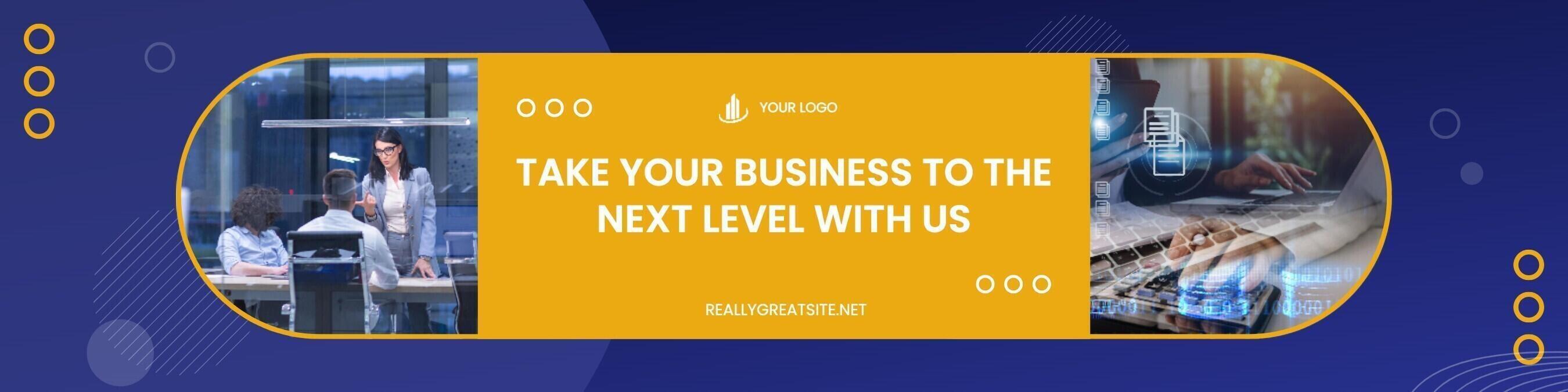 Blue and Orange Company LinkedIn Banner template
