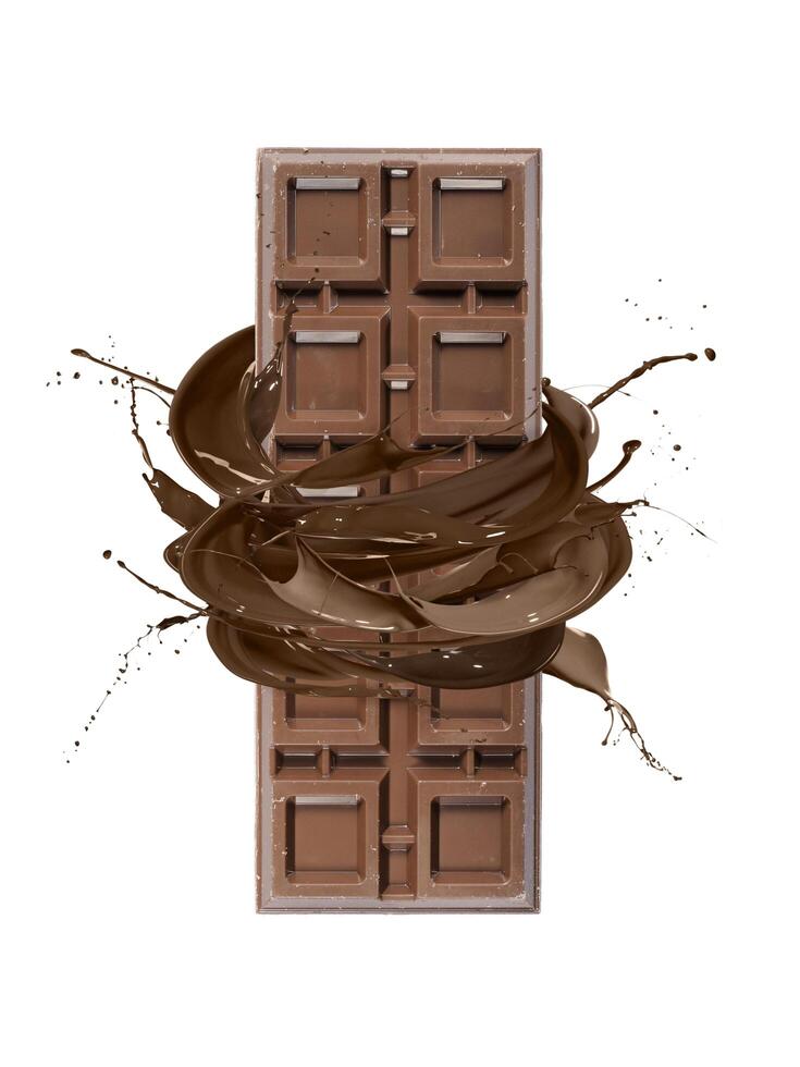 liquid chocolate with white background photo