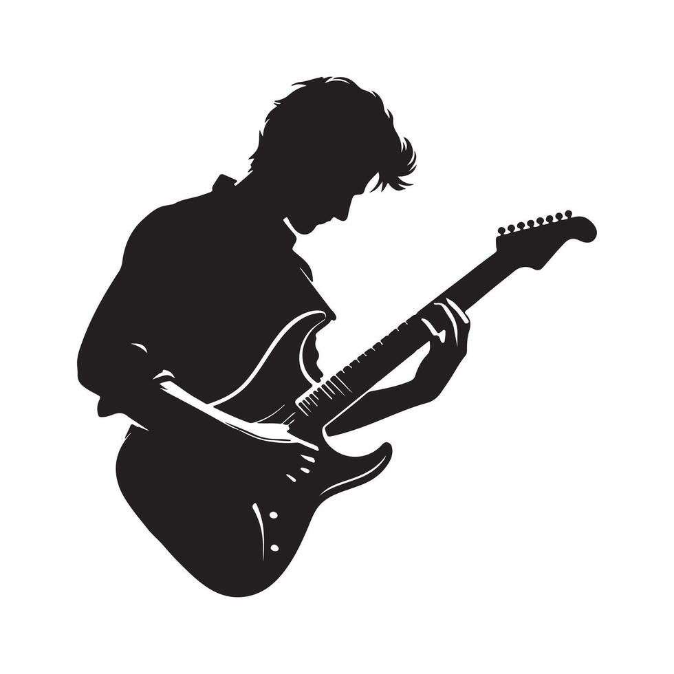 Guitarist Silhouette Collection for Art Enthusiasts. vector