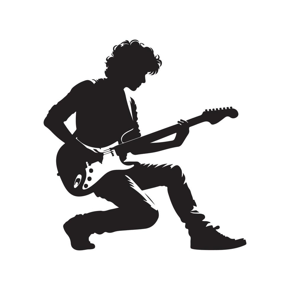 Guitarist Silhouette Images for Graphic Designers. vector