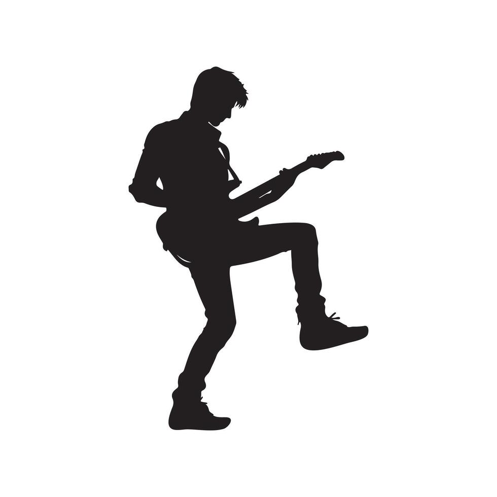High Quality Guitarist Silhouette Graphics. vector