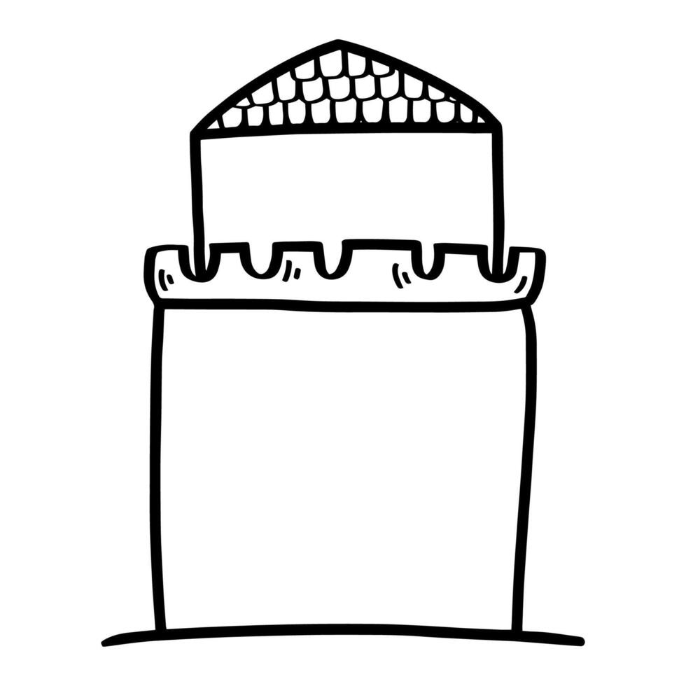 cartoon black and white sketch of a majestic castle with a pointed roof vector