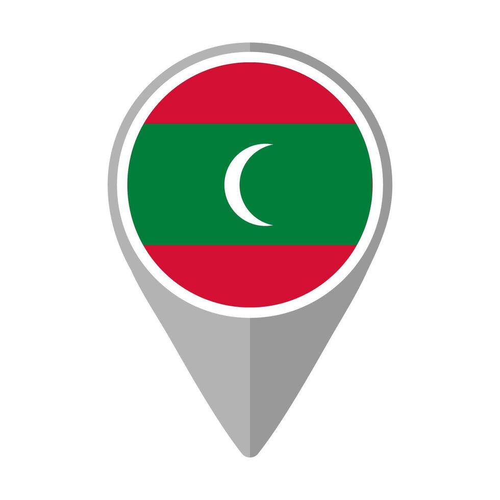 Maldives Flag on Location Pin vector