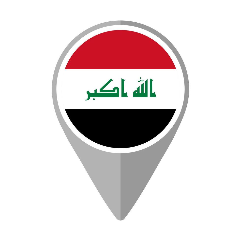 Iraq Flag on Location Pin vector