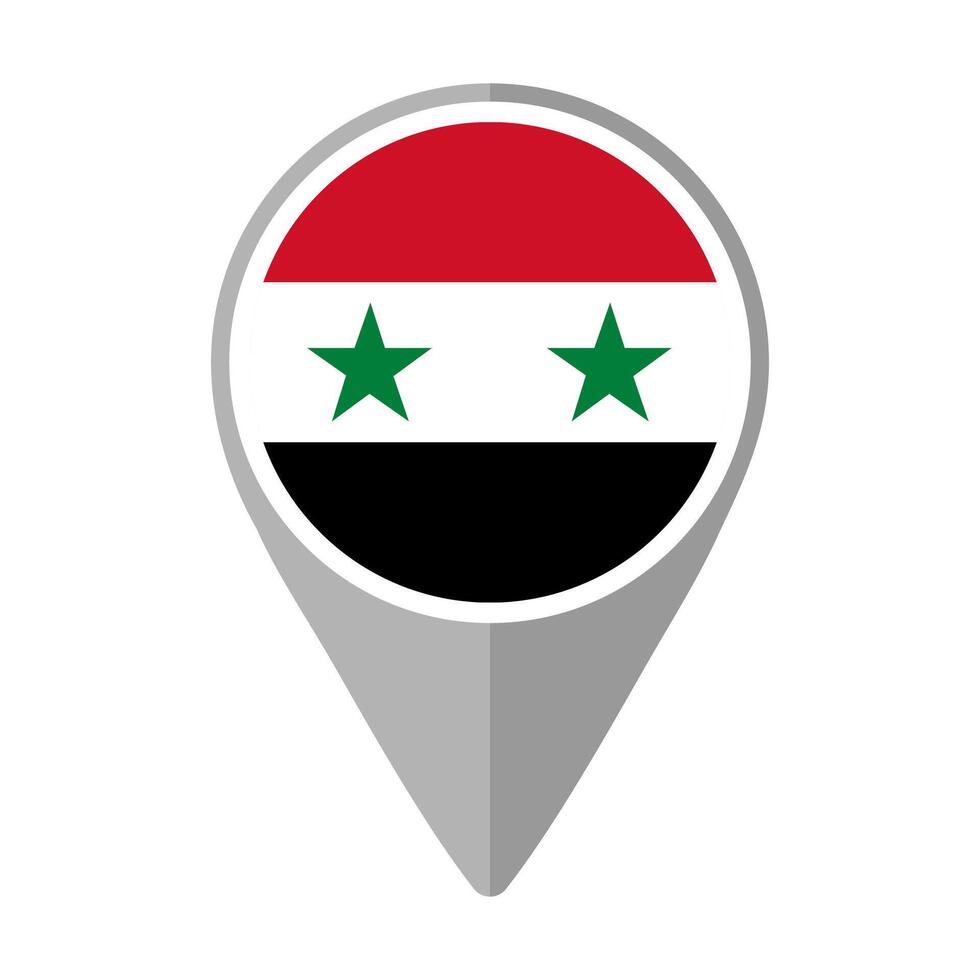 Syria Flag on Location Pin vector