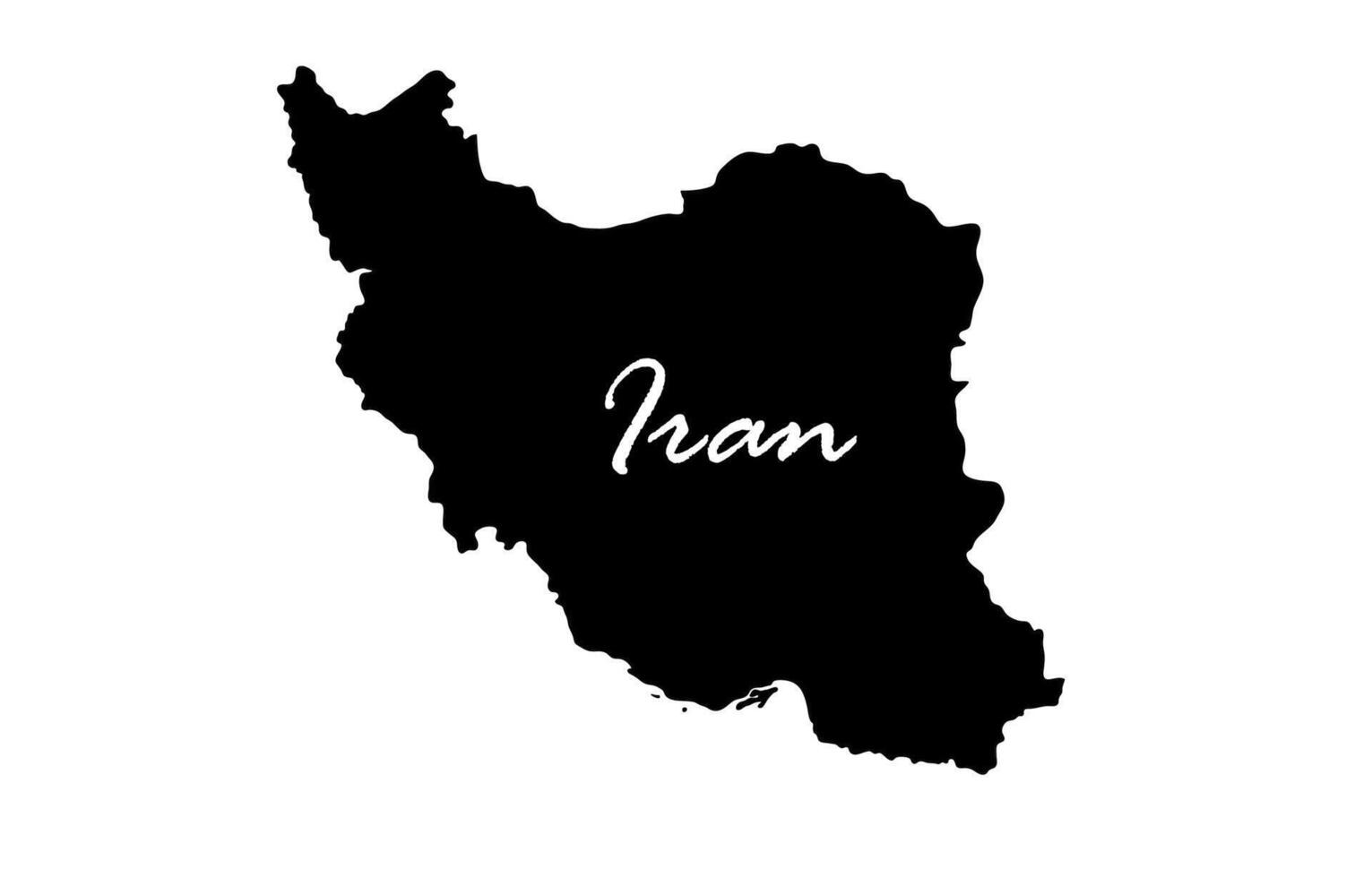 Black Silhouette of a Iran Country Map vector