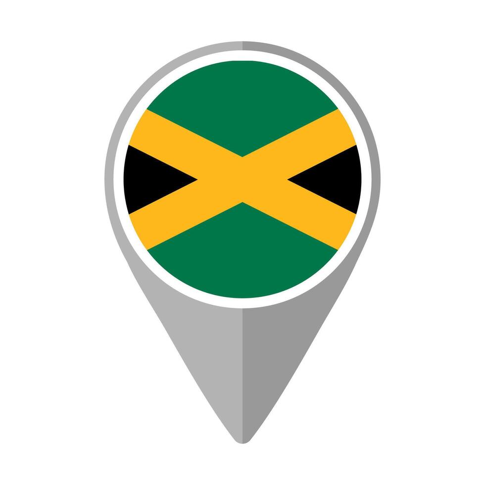 Jamaica Flag on Location Pin vector