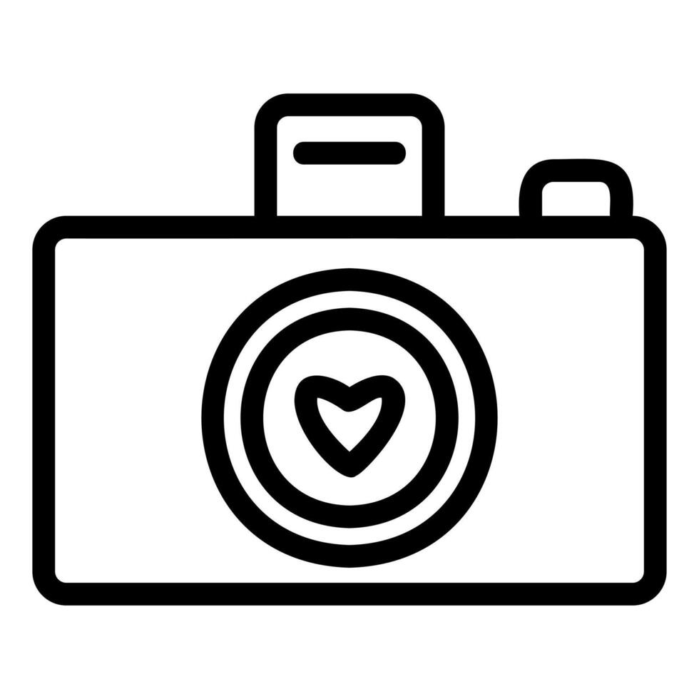 Camera with Heart Icon vector