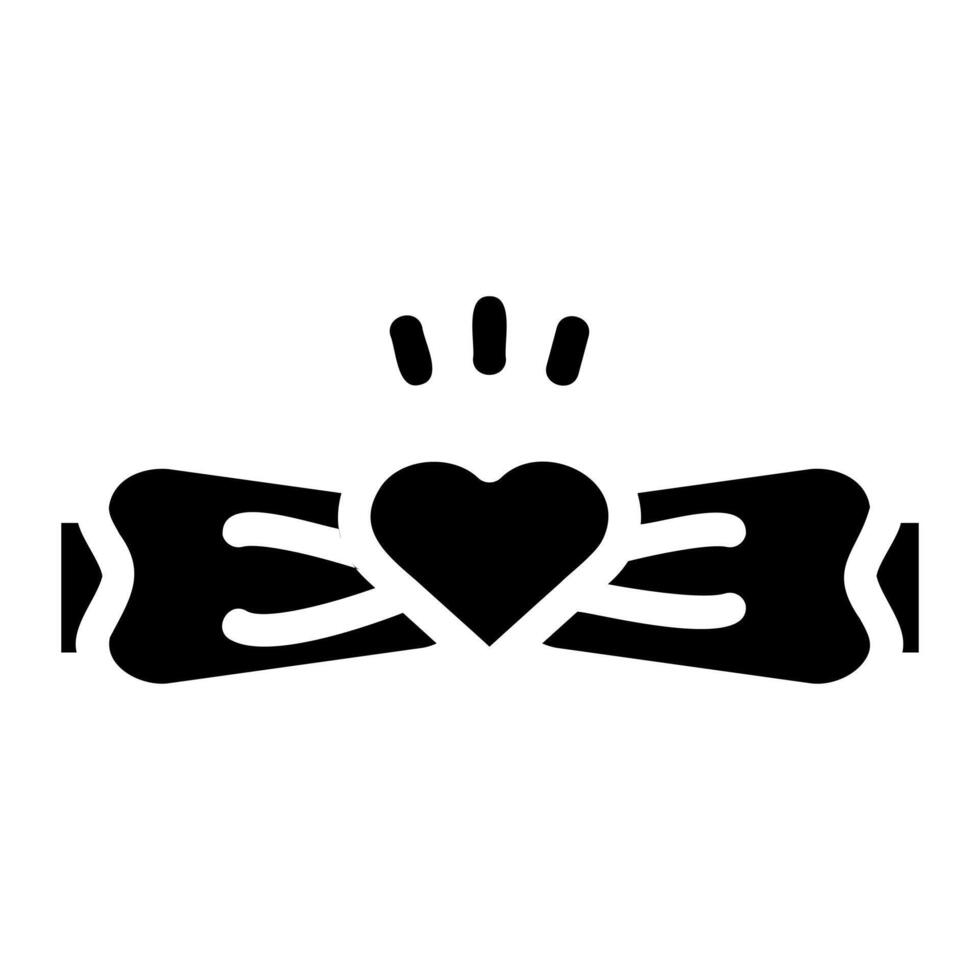 Love Ribbon Glyph Icon vector