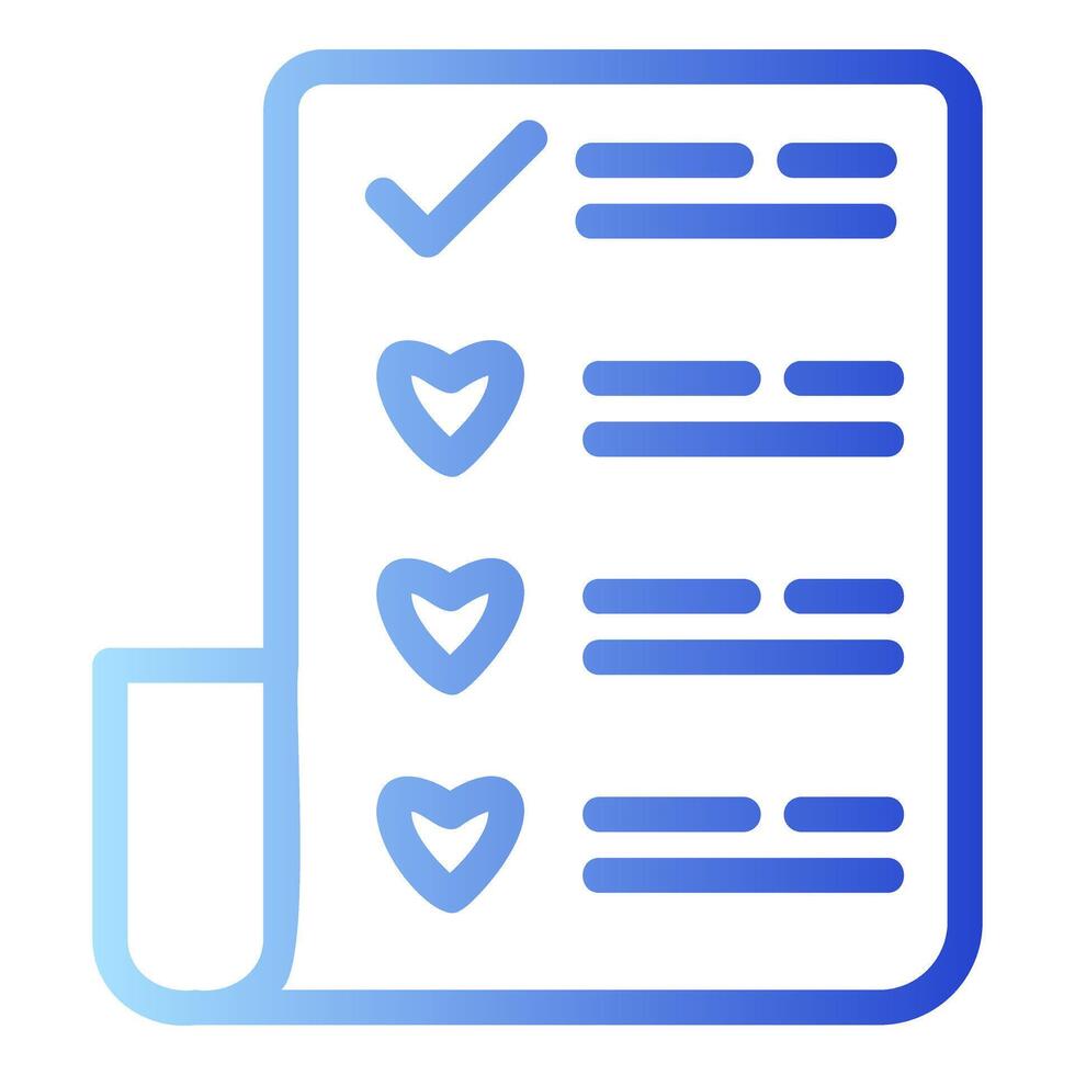 Checklist with Hearts vector