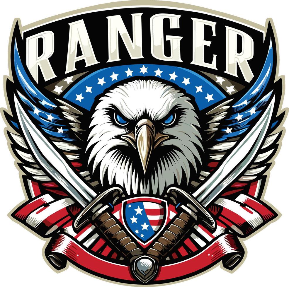 4th of july, Happy Independence day of America background with waving flag and Eagle vector
