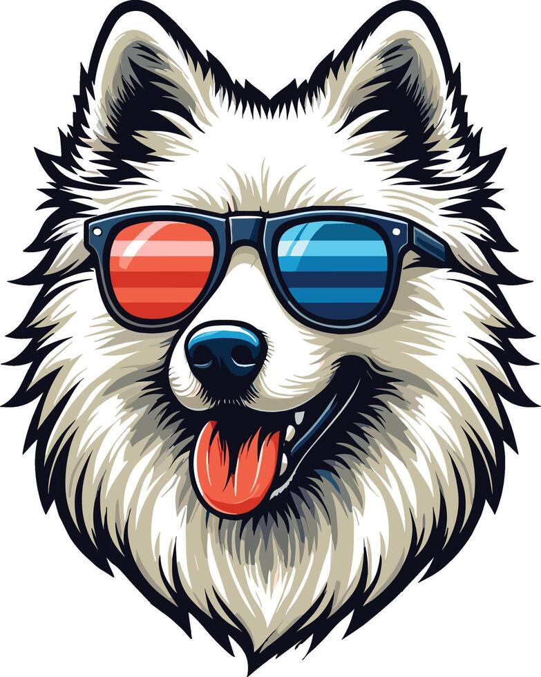 Beautiful Dog Illustration with USA Flag, Independence Day vector
