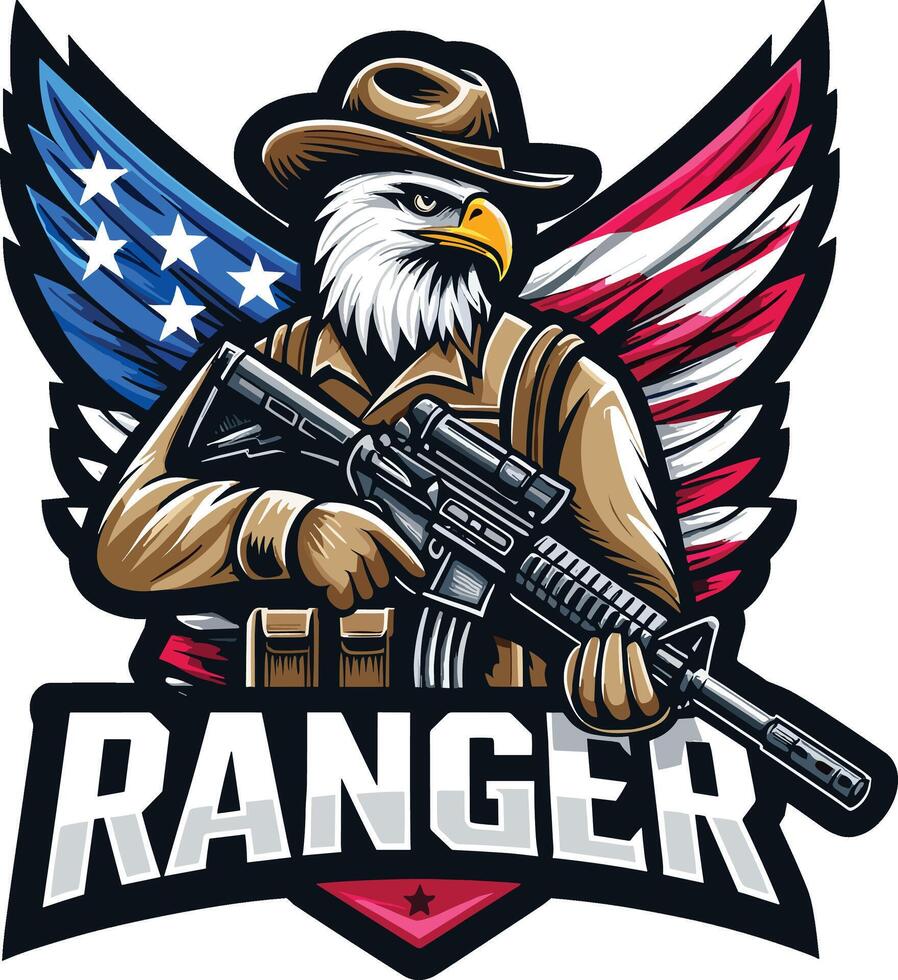 4th of july, Happy Independence day of America background with waving flag and Eagle vector