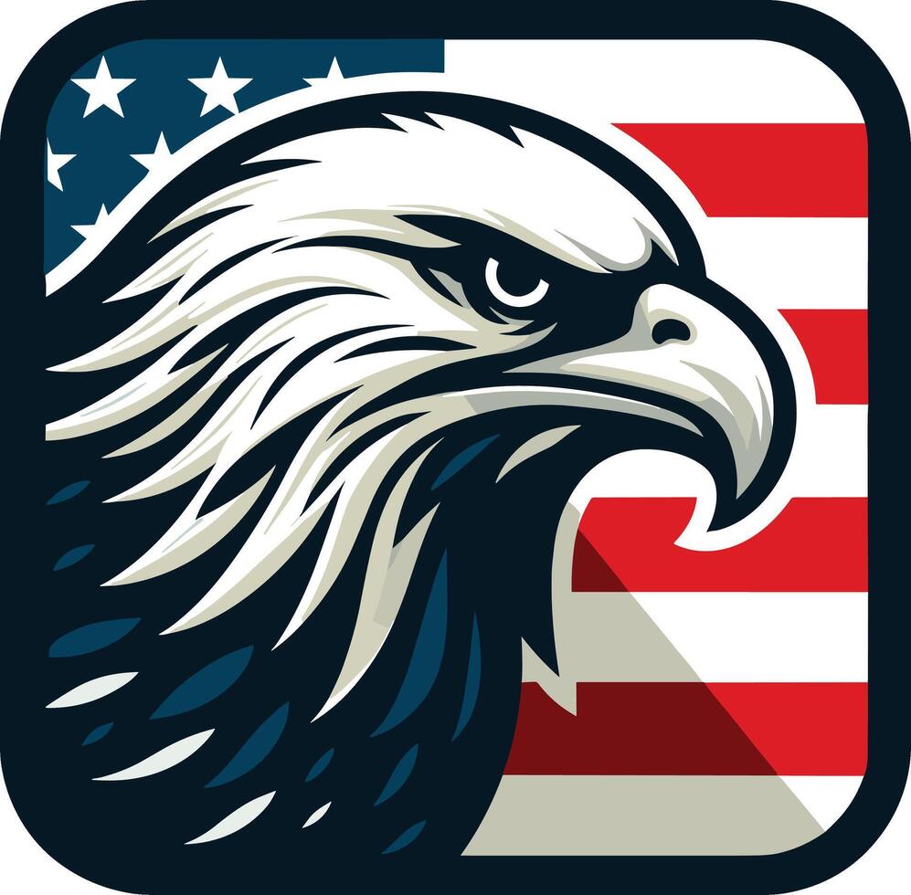 4th of july, Happy Independence day of America background with waving flag and Eagle vector
