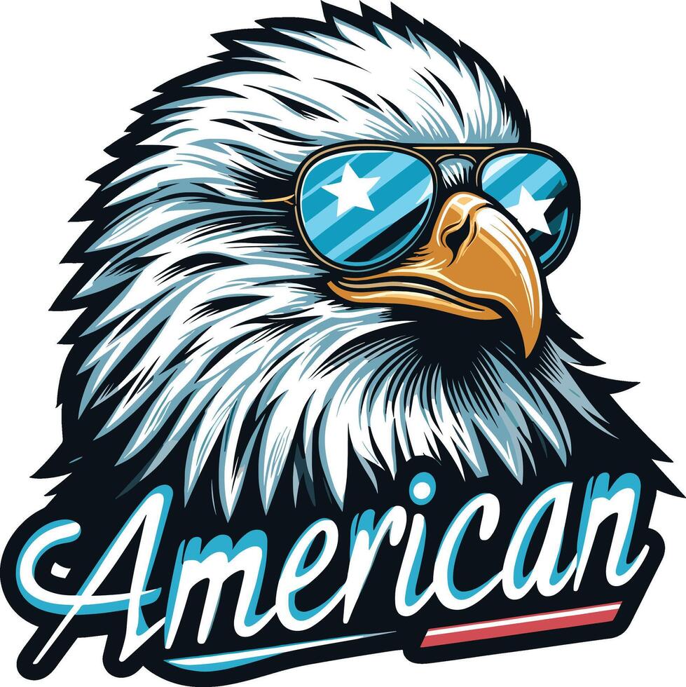 4th of july, Happy Independence day of America background with waving flag and Eagle vector