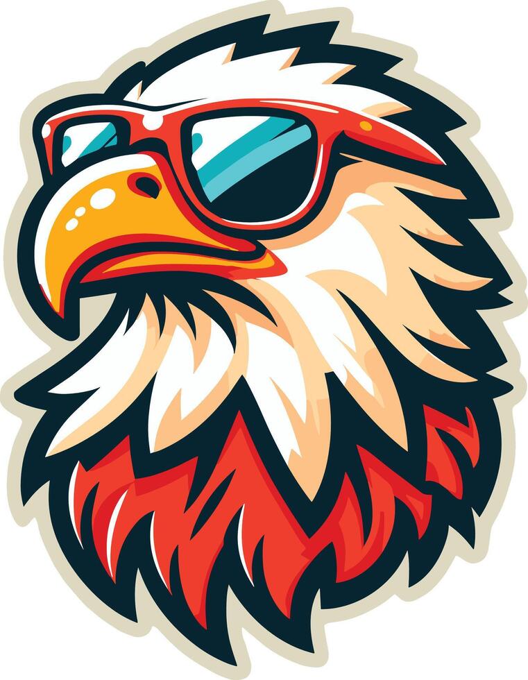4th of july, Happy Independence day of America background with waving flag and Eagle vector