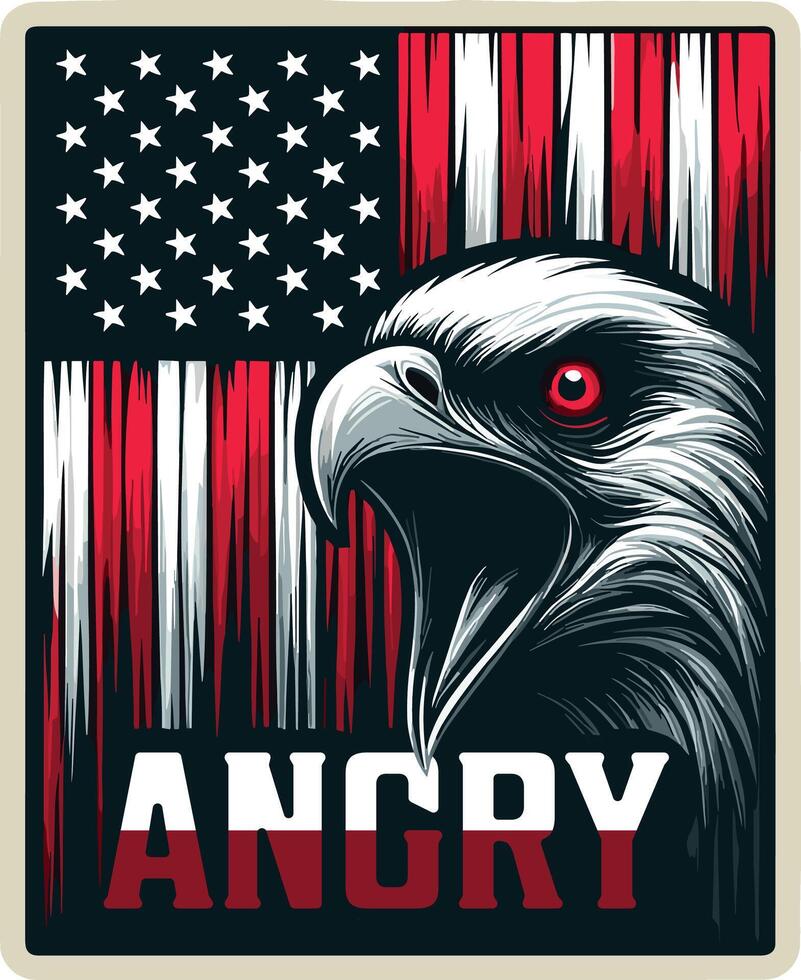4th of july, Happy Independence day of America background with waving flag and Eagle vector