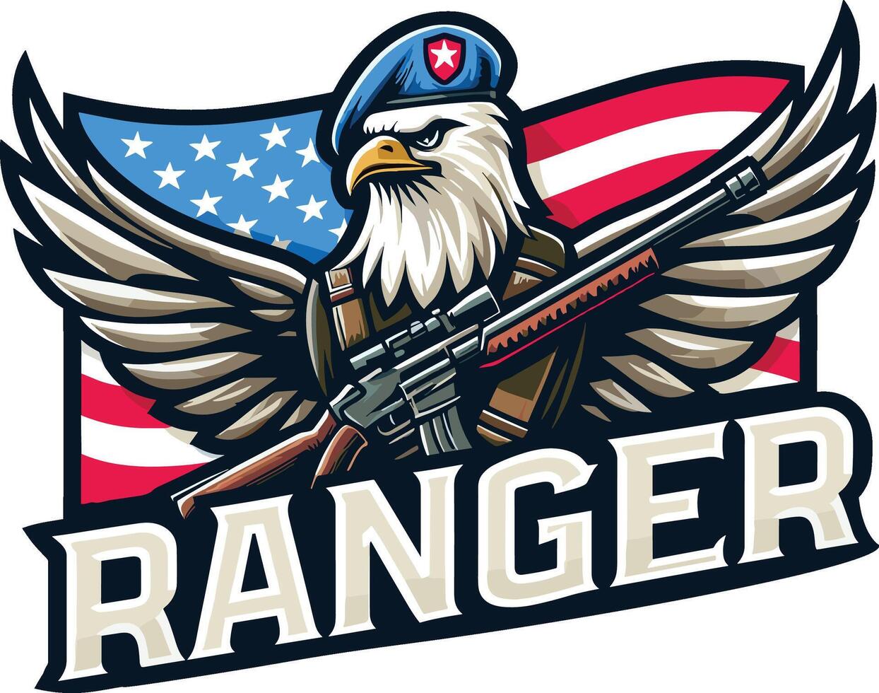 4th of july, Happy Independence day of America background with waving flag and Eagle vector