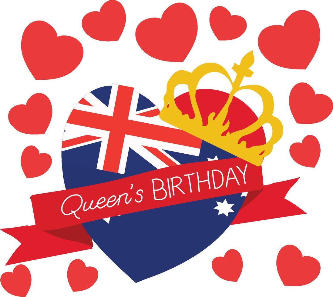 queens birthday uk vector