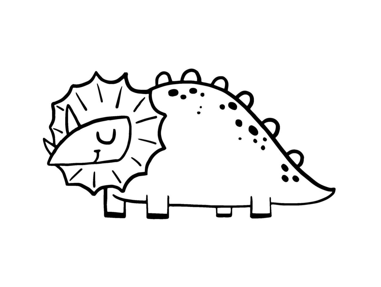 set of hand drawn doodle dinosaurs. Dino rex cartoon clipart on vector