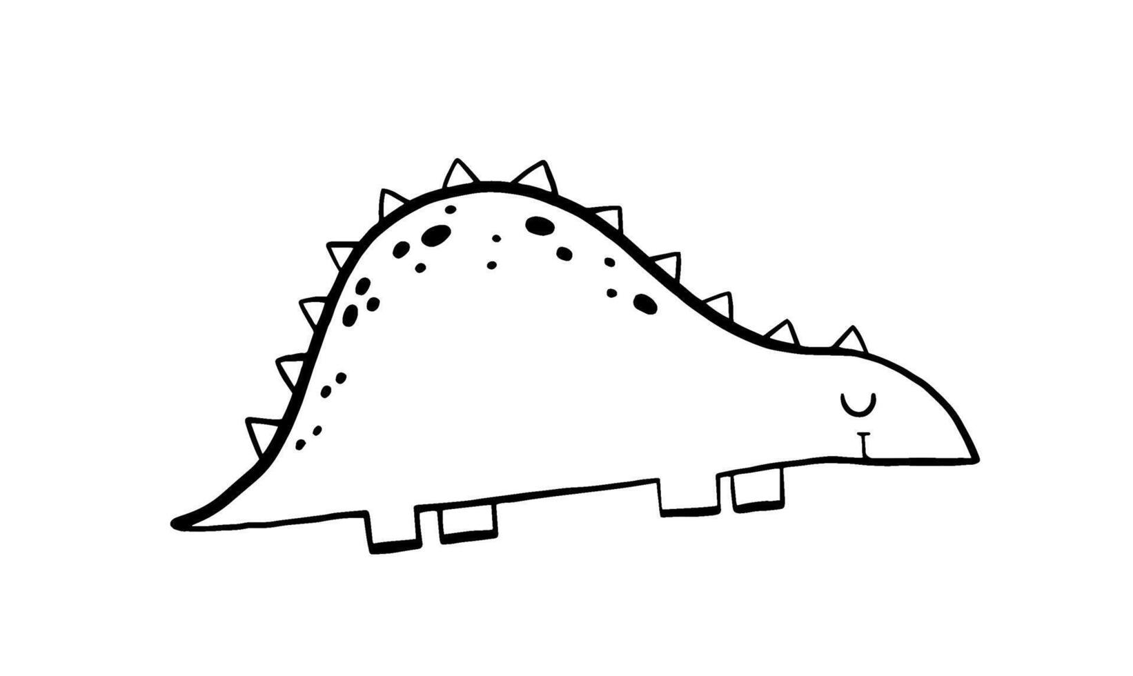 set of hand drawn doodle dinosaurs. Dino rex cartoon clipart on vector