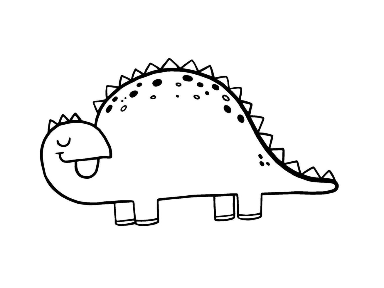 set of hand drawn doodle dinosaurs. Dino rex cartoon clipart on vector