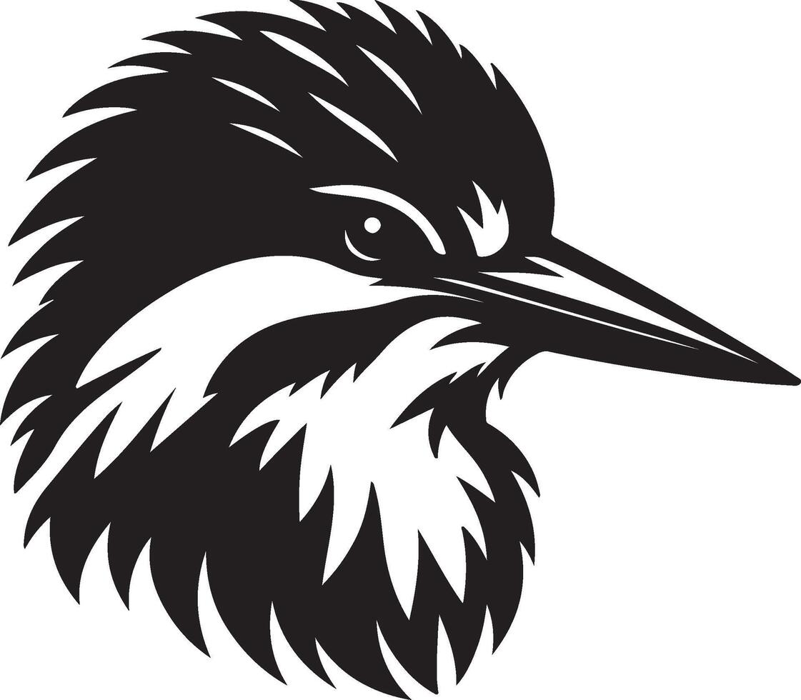 Kingfisher silhouette on a white background vector