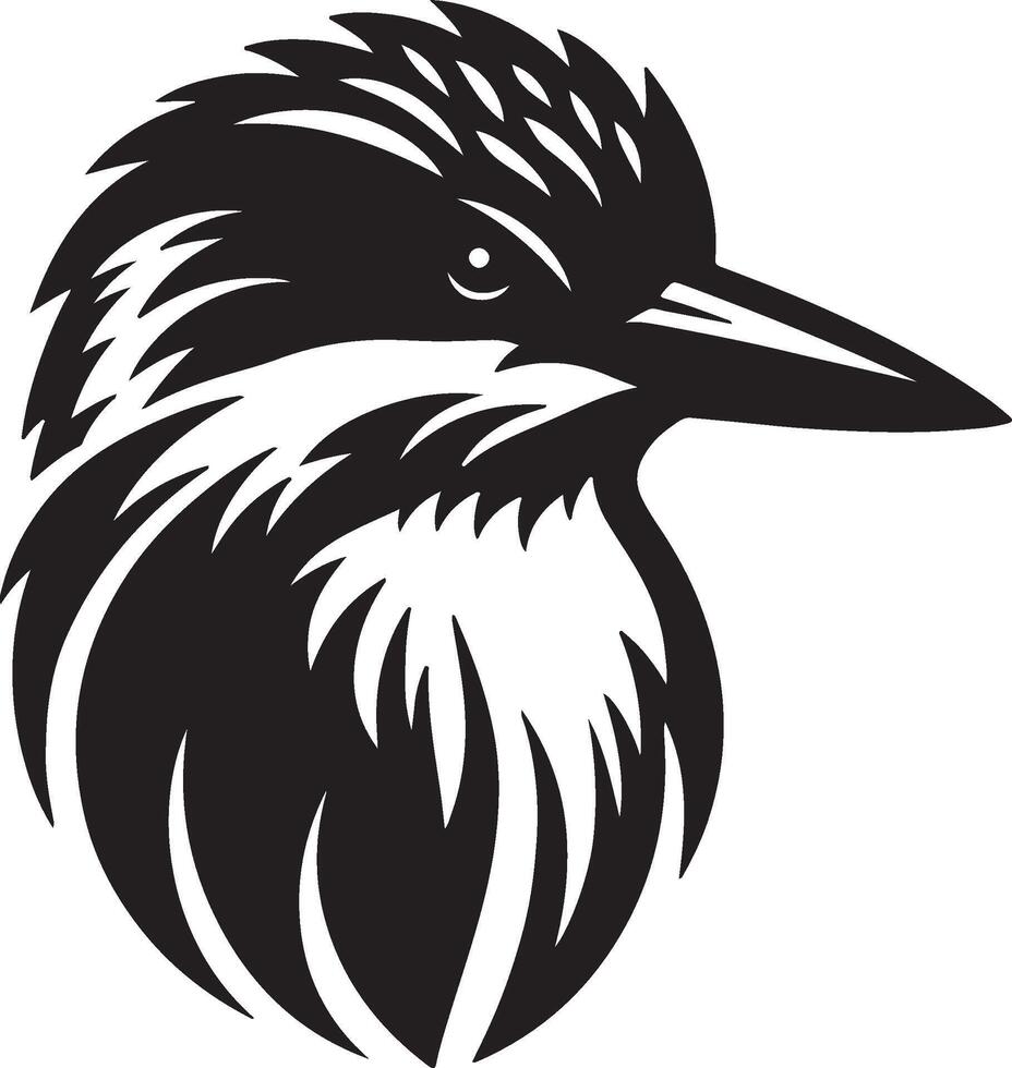 Kingfisher silhouette on a white background vector