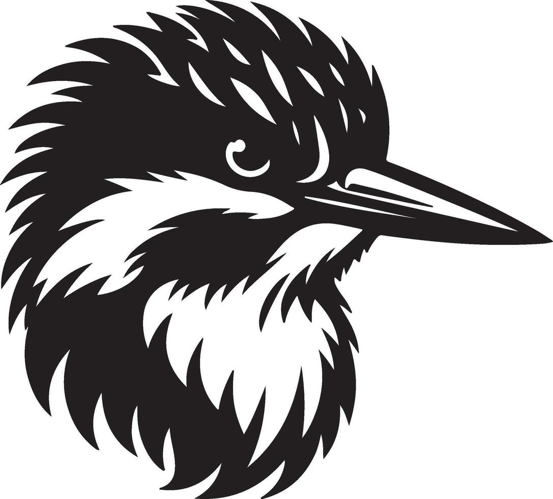 Kingfisher silhouette on a white background vector